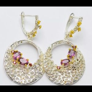 Natural Amethyst sterling silver Set